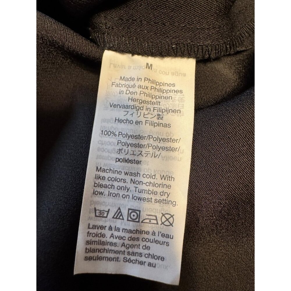 J Crew Top M Medium Black Ruffle Crew Neck Washable Long Sleeve Classic - Picture 8 of 12